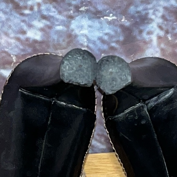 COACH Cleo Black Suede Platform Clip & Ring Clogs Mules Heels Size 7.5B Shoes - Picture 11 of 14